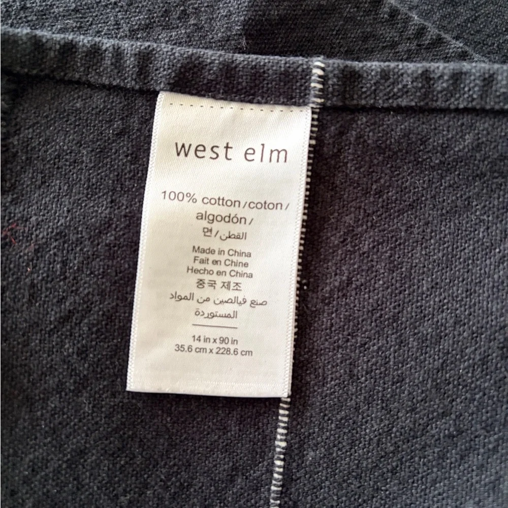 West Elm Black Cotton Table Runner